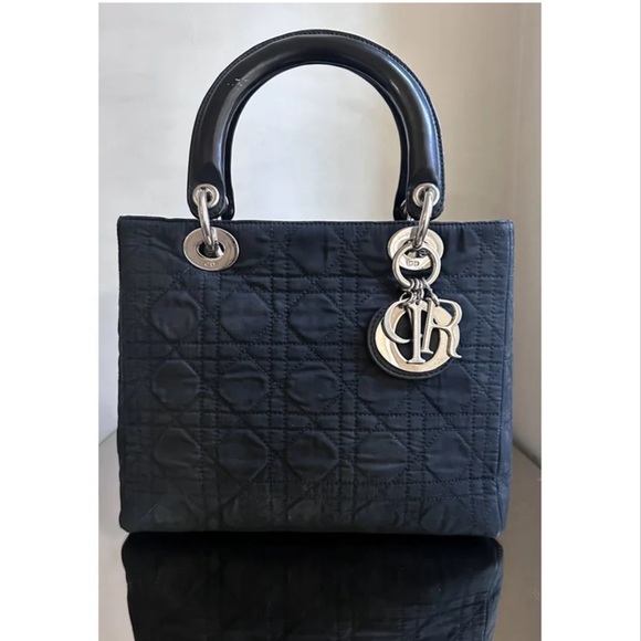 Lady Dior handbag in cannage black medium size - Picture 11 of 11